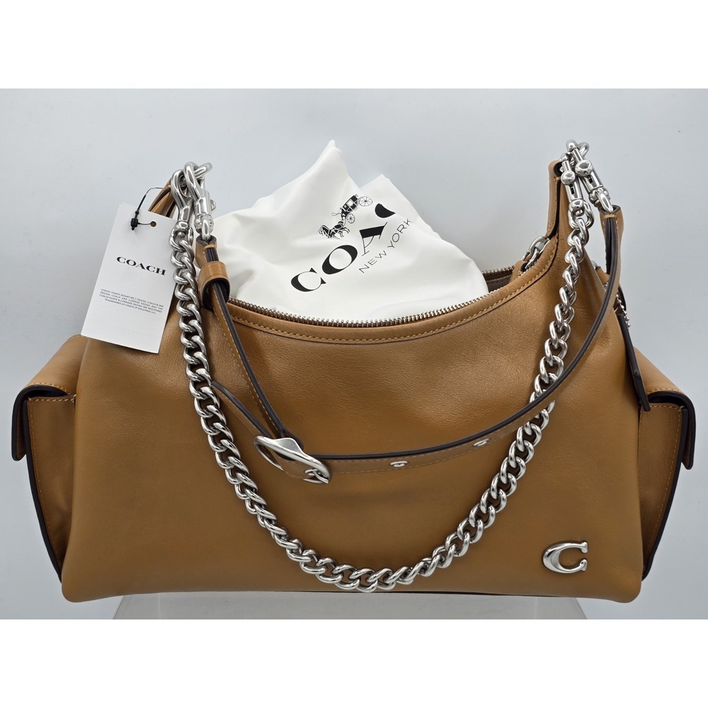 COACH CAM20 Pocket Juliet Bag 30 Shoulder Bag  Honey Brown  Outlet NEW - Picture 5 of 16